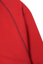 CONTRAST QUARTER ZIP SWEATSHIRT IN FADED RED