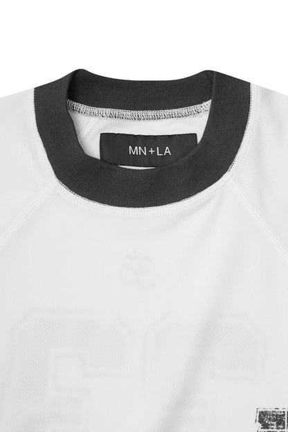 "33" TEE IN WHITE/CHARCOAL GREY