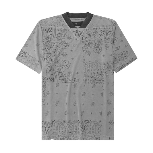 LEAGUE TEE IN STEEL PAISLEY