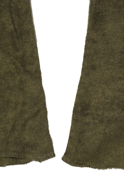 M+ TOWEL BOOTCUT PANTS IN OLIVE