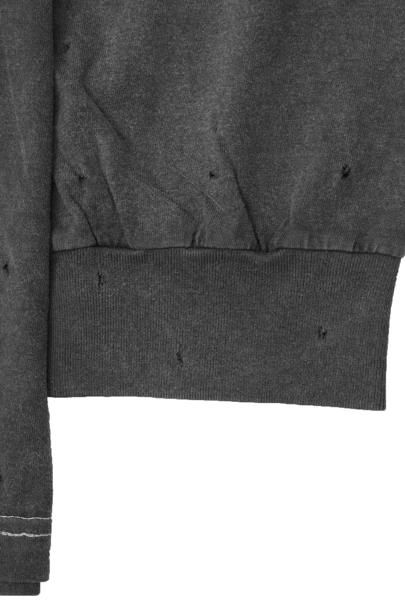 VINTAGE TATTERED LONGSLEEVE TEE IN GOLEM GREY