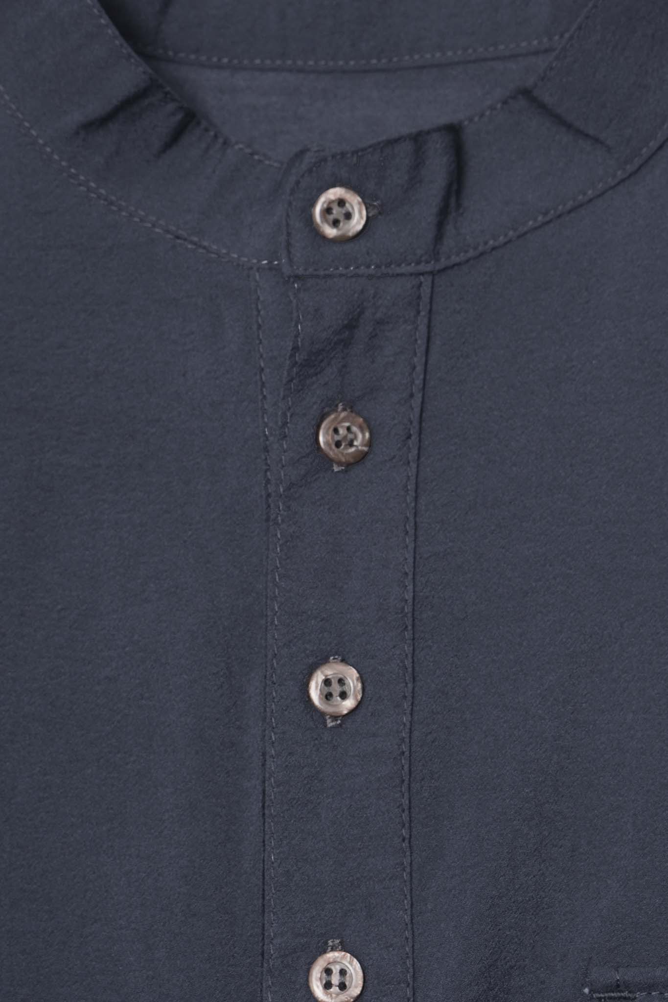 MANDARIN SHIRT IN SLATE