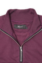 QUARTER ZIP SWEATSHIRT IN WINE