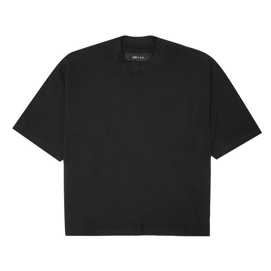 MOCK NECK TEE V4 IN CAVIAR