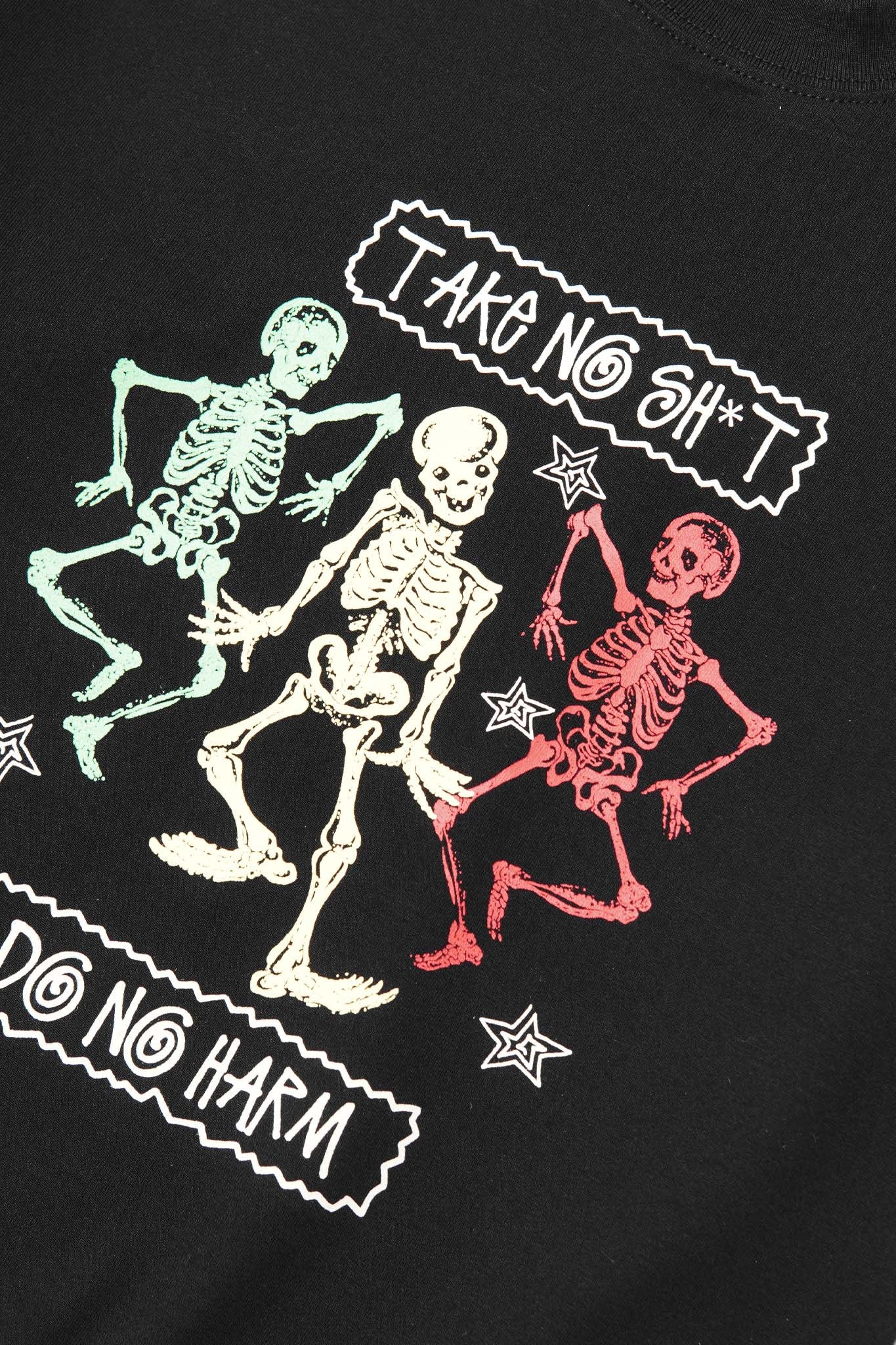 "TAKE NO SHIT" TEE IN CAVIAR