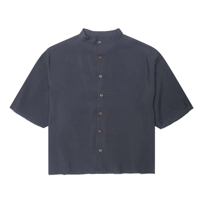 MANDARIN S/S SHIRT IN SLATE