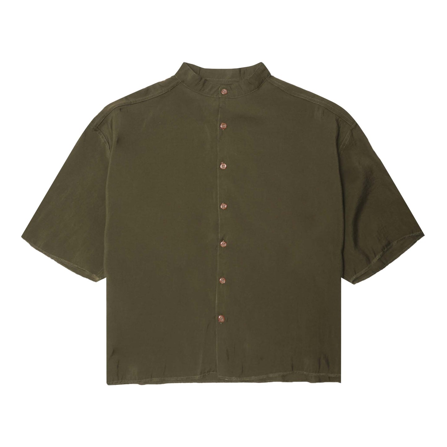 MANDARIN S/S SHIRT IN OLIVE DRAB