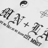 "TAKE NO SHIT, DO NO HARM" TEE IN WHITE