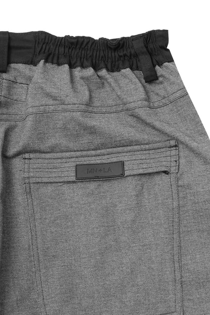 DOUBLE KNEE PHAT SHORTS IN STEEL BLUE