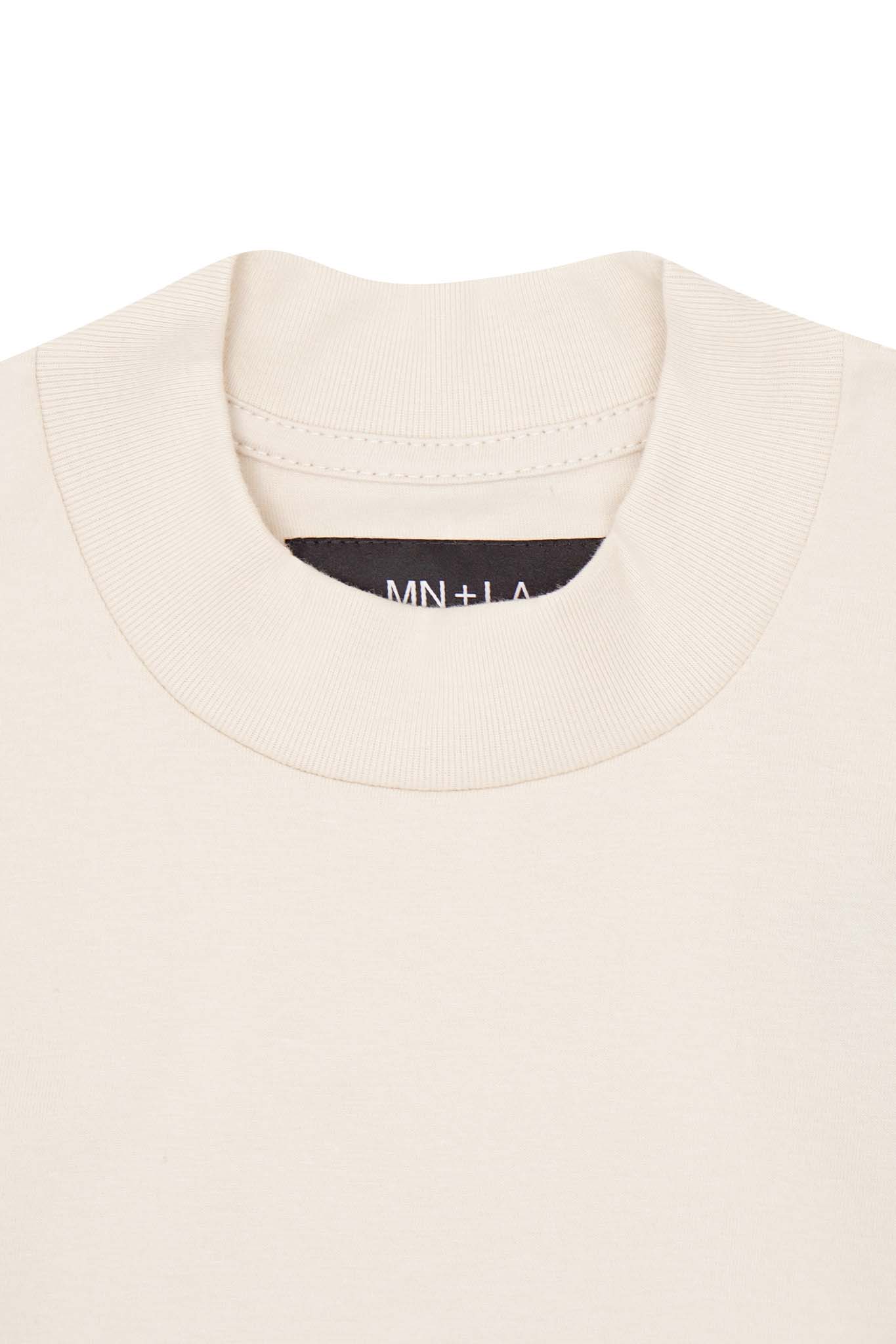 MOCK NECK TEE IN OAT