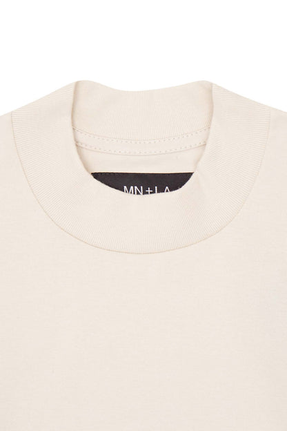 MOCK NECK TEE IN OAT