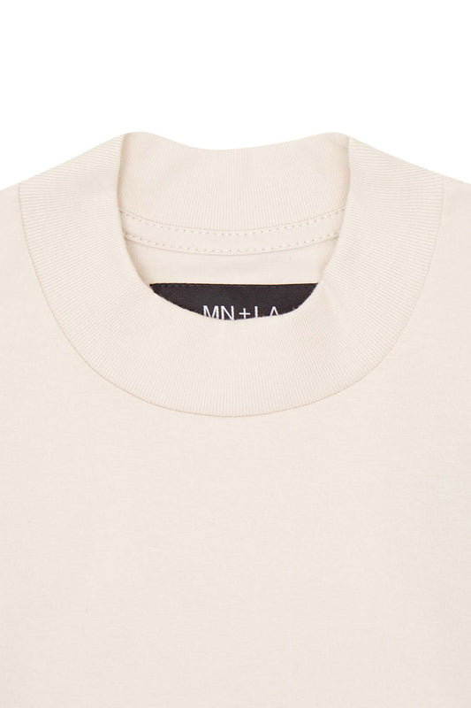 MOCK NECK TEE IN OAT