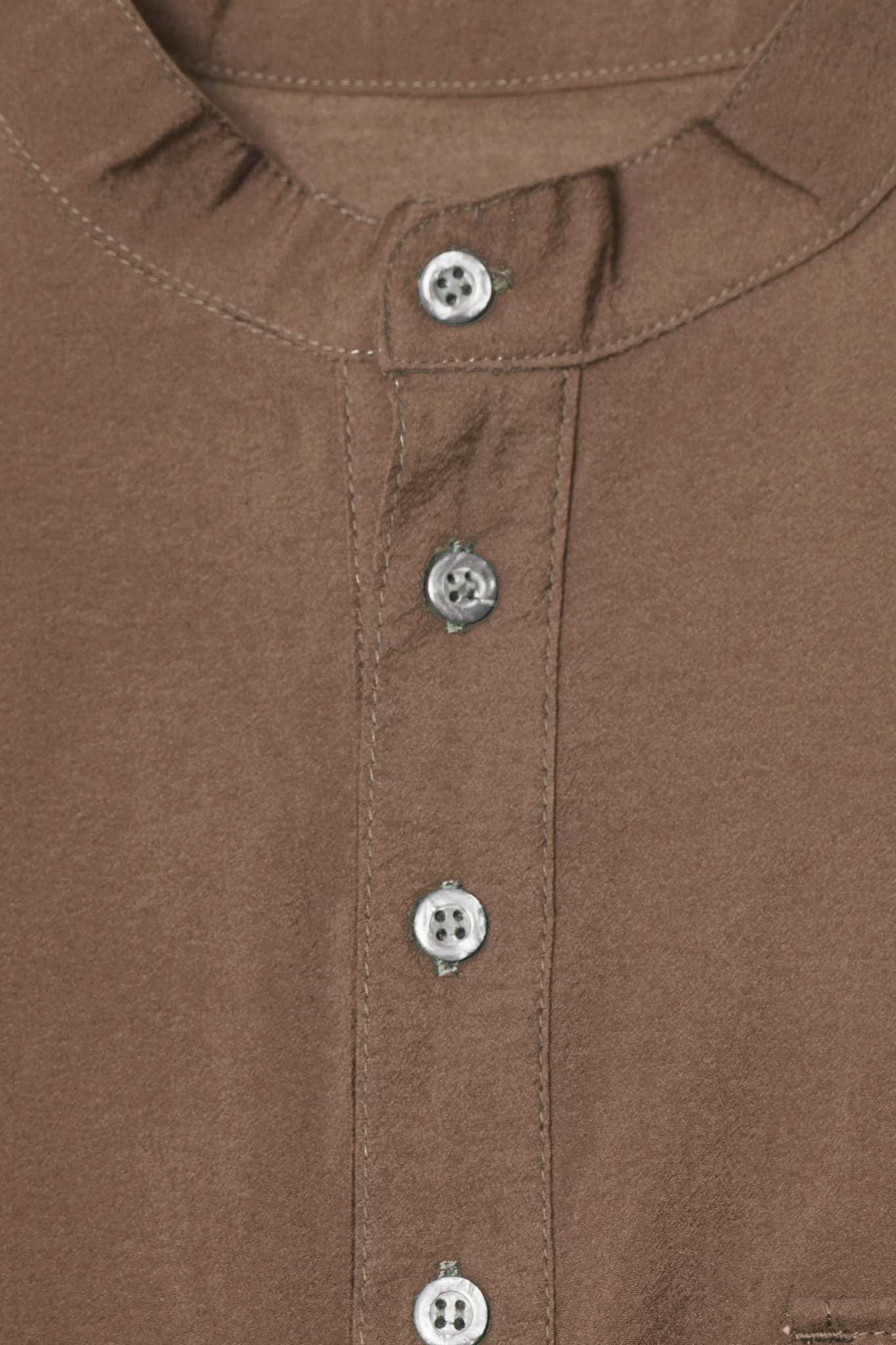 MANDARIN SHIRT IN OLIVE DRAB