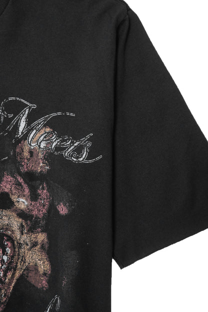 "BRAWLERS" TEE IN CAVIAR