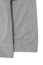 QUARTER ZIP L/S TEE IN HEATHER GREY