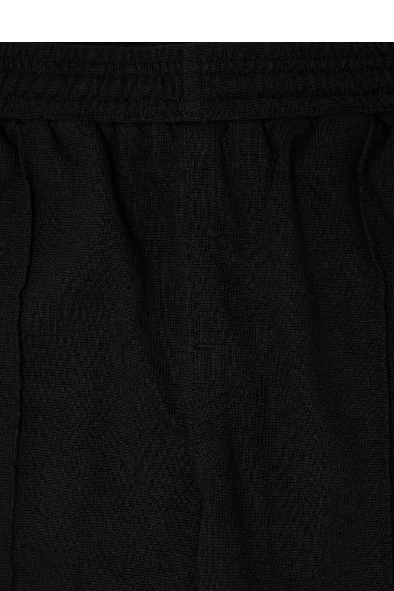 WAFFLE WEAVE PLEATED WIDE PANTS IN CAVIAR
