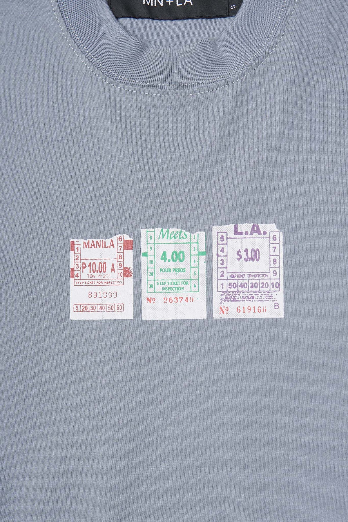 "BUS TIX" TEE IN GLACIER