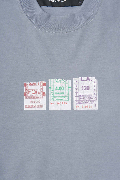 "BUS TIX" TEE IN GLACIER