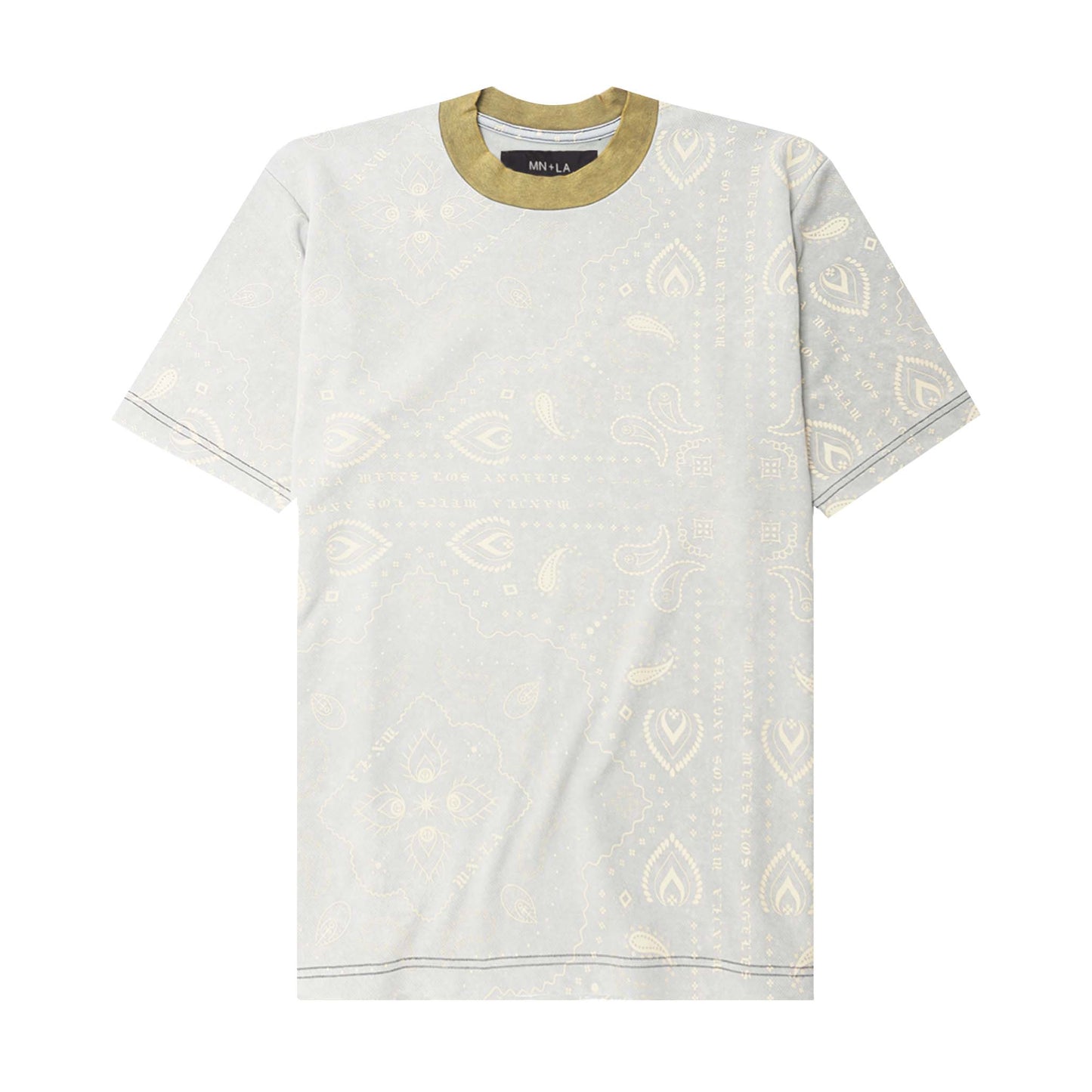 PEACE PAISLEY OVERSIZED TEE IN STEEL OAT