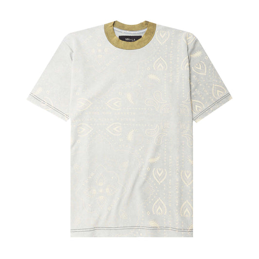 PEACE PAISLEY OVERSIZED TEE IN STEEL OAT