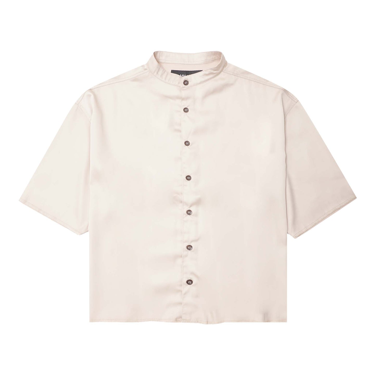 MANDARIN S/S SHIRT IN FOSSIL
