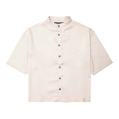 MANDARIN S/S SHIRT IN FOSSIL
