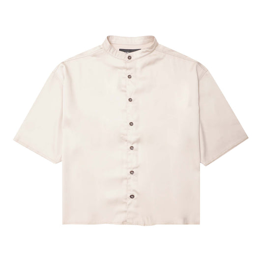 MANDARIN S/S SHIRT IN FOSSIL