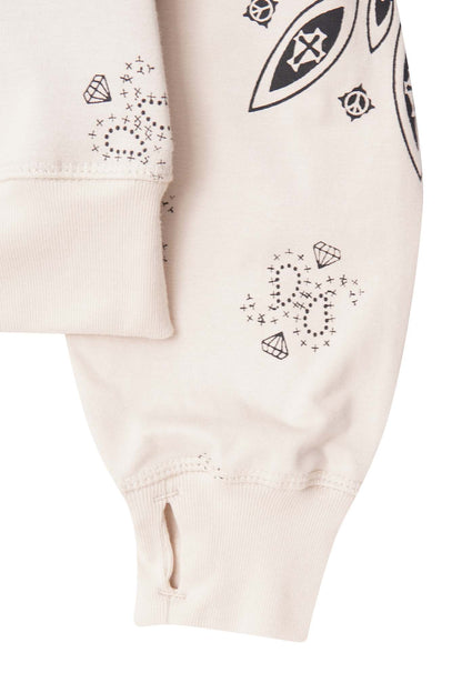 "PEACE PAISLEY" ZIP HOODIE IN OAT