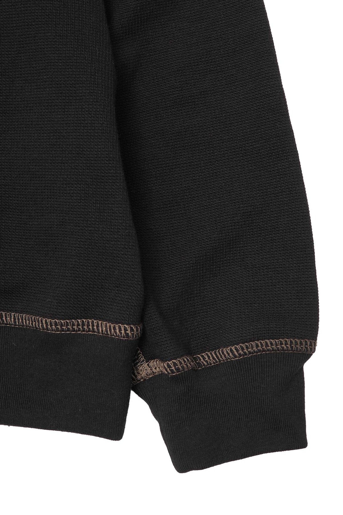 LITTLE HUMAN™ RUGBY L/S WAFFLE TEE IN ANTHRACITE/OLIVE