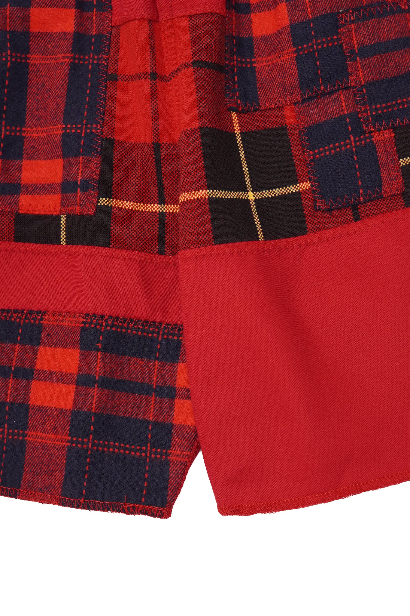"CARMINE PLAID" LOUNGE SHORTS