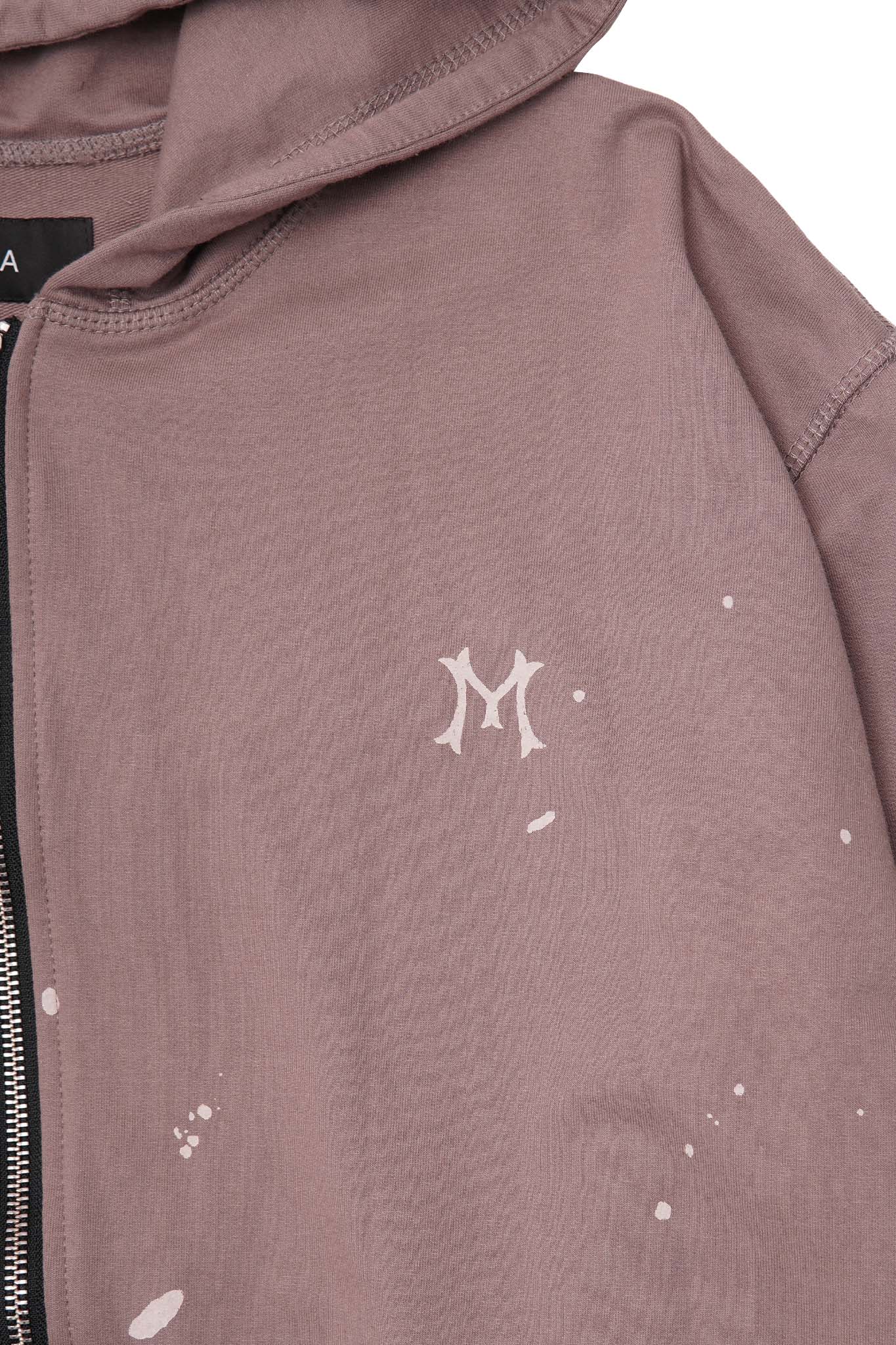 "HITTER" PAINTER'S ZIP HOODIE IN MAUVE