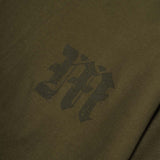 M'$ PAISLEY PATCHWORK MILITIA MOCK NECK TEE IN OLIVE