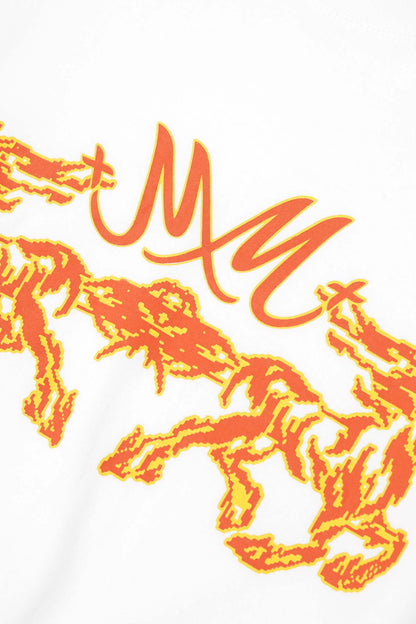 “BURNING STALLION” TEE IN WHITE