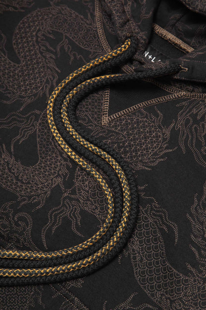 "YEAR OF THE DRAGON" HOODIE IN CAVIAR