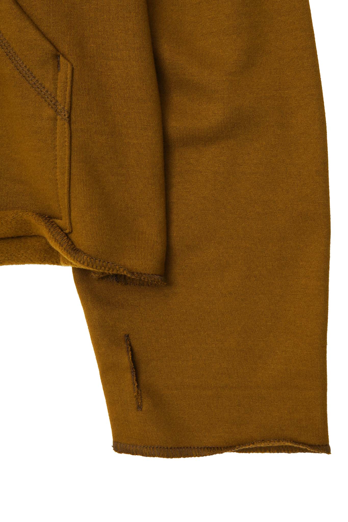 M+ CUTOFF HOODIE IN RUST