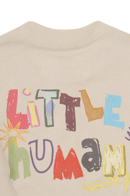 "CRAYONS" LITTLE HUMAN™ LONGSLEEVE TEE IN OAT