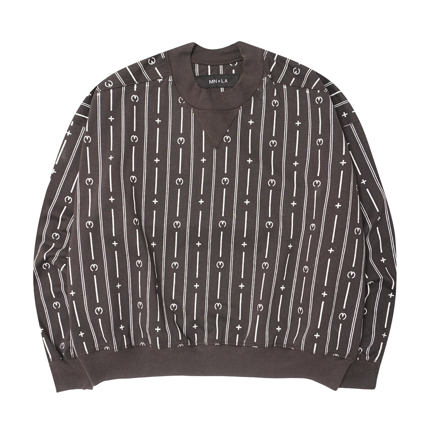 M+ PINSTRIPE SWEATSHIRT IN CHARCOAL GREY