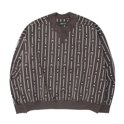 M+ PINSTRIPE SWEATSHIRT IN CHARCOAL GREY