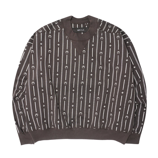 M+ PINSTRIPE SWEATSHIRT IN CHARCOAL GREY