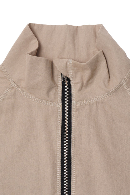 LINEN QUARTER ZIP L/S TEE V2 IN DUNE