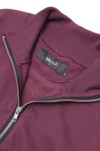 QUARTER ZIP SWEATSHIRT IN WINE