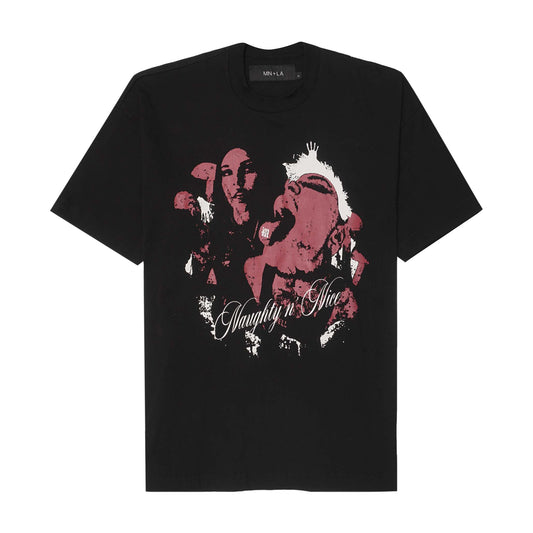 NAUGHTY N' NICE "PSYCHEDELIC" TEE IN ANTHRACITE