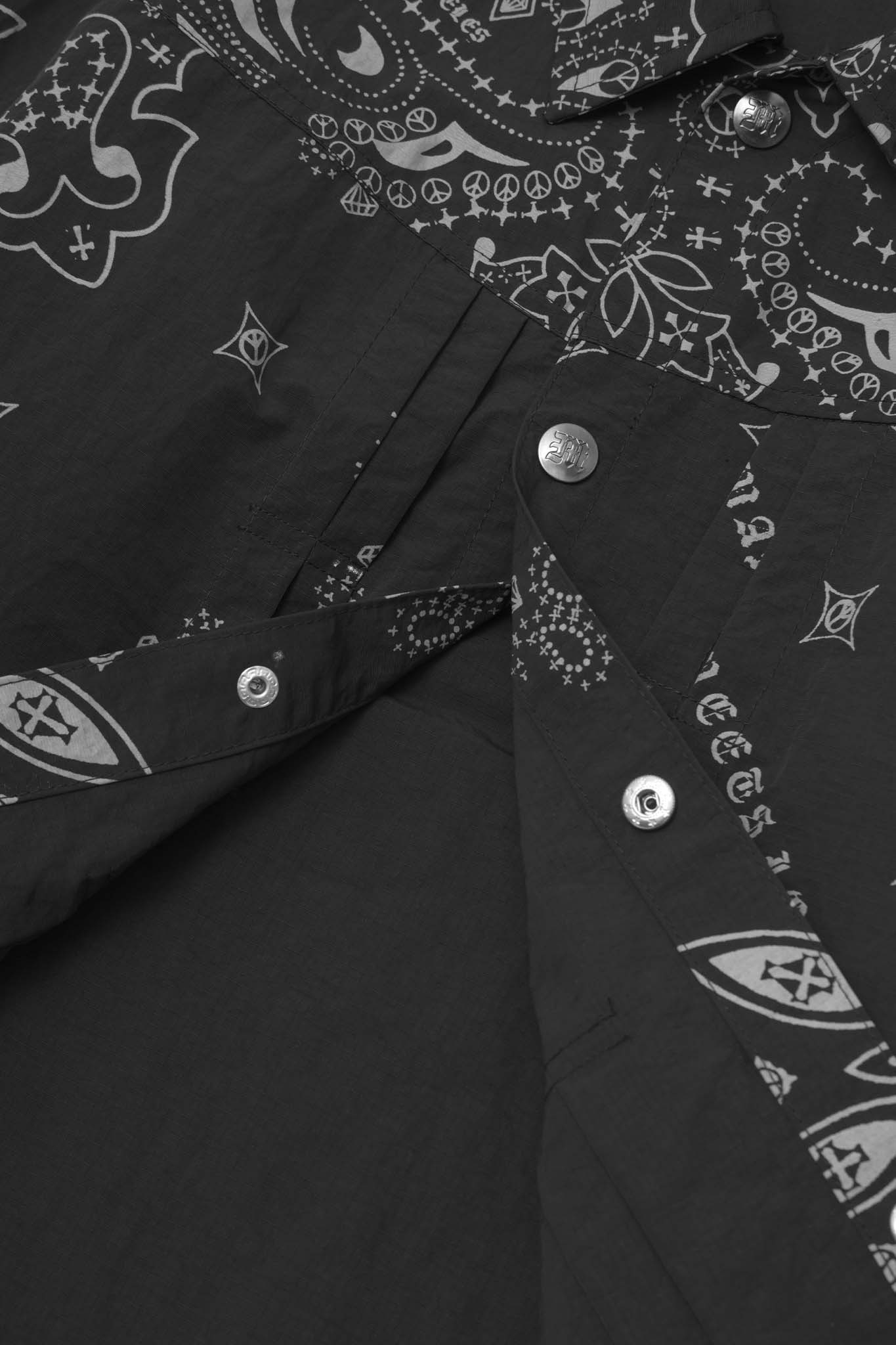 "PEACE PAISLEY" TRUCKER JACKET IN ANTHRACITE