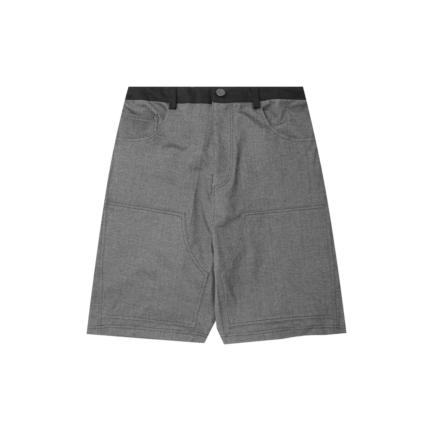 DOUBLE KNEE PHAT SHORTS IN STEEL BLUE