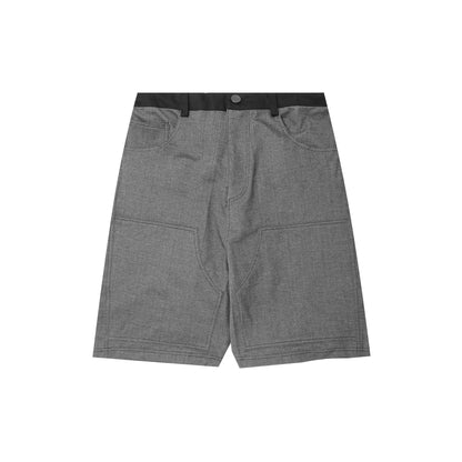 DOUBLE KNEE PHAT SHORTS IN STEEL BLUE