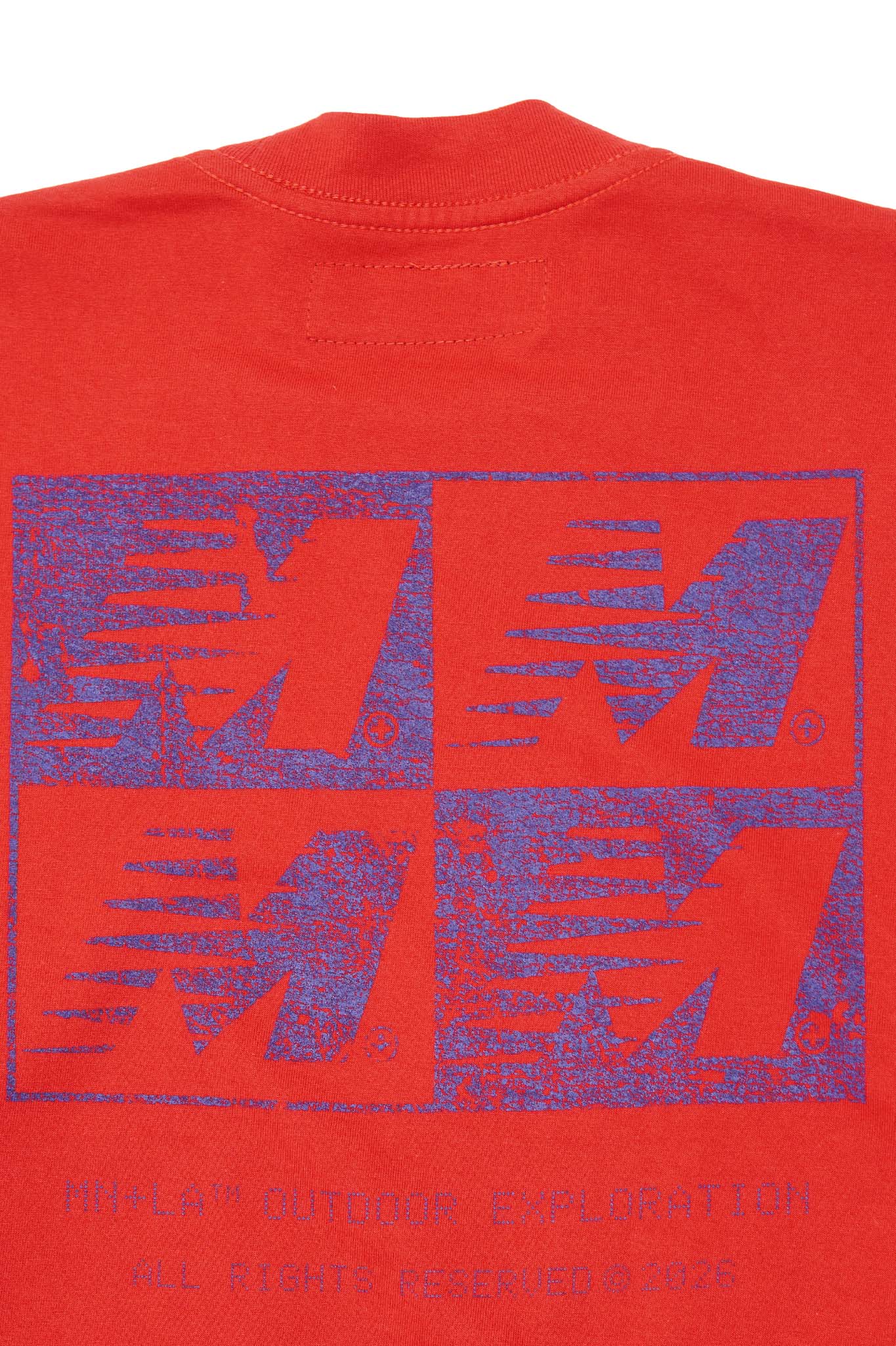 "OUTDOOR EXPLORATION" MULTI LOGO TEE IN RARRI RED