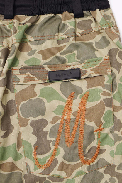 M+ DOUBLE KNEE PHAT SHORTS IN DUCK CAMO
