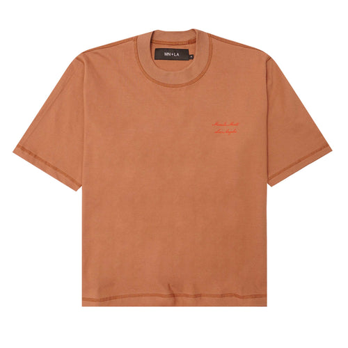 MN+LA™ SCRIPT LOGO TEE IN APRICOT