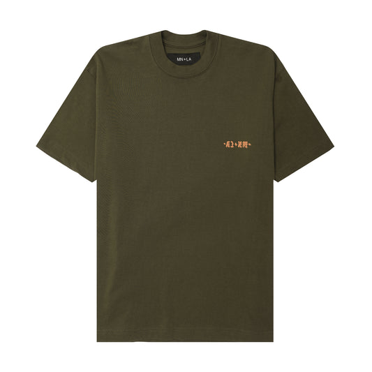 "REAR VIEW" TEE IN OLIVE