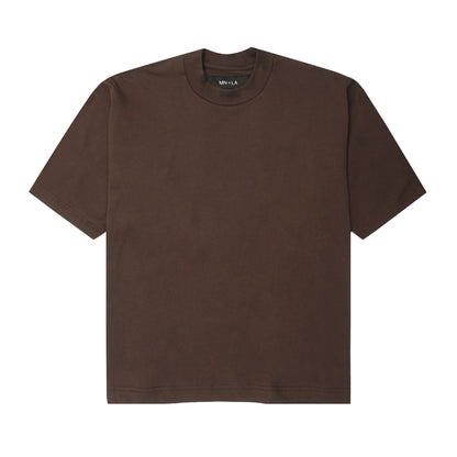 MOCK NECK TEE IN WOOD